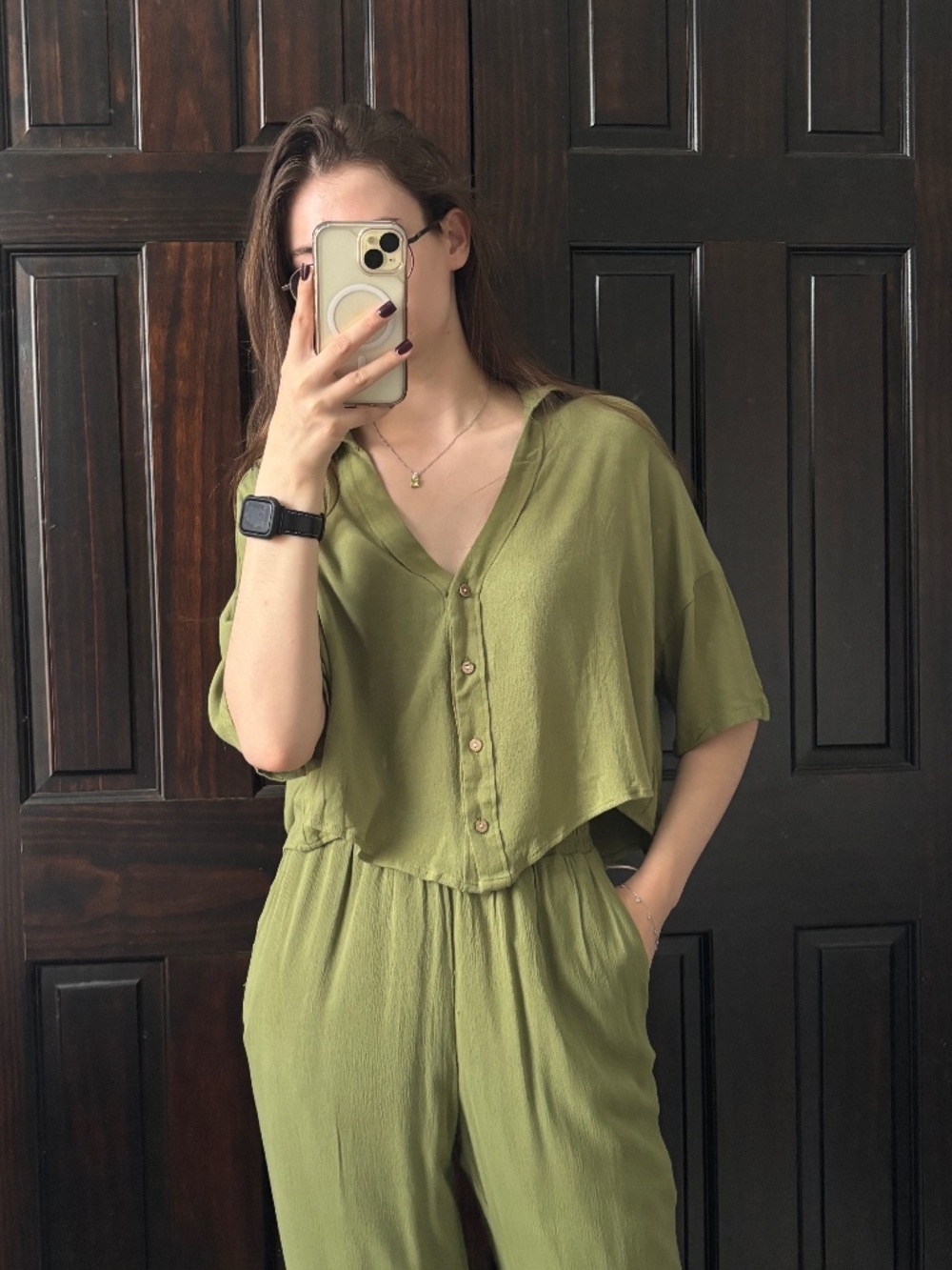 Fashion Nova Greece Fantasy 2 Piece Pant Set Olive Green L Top M Pants NWT